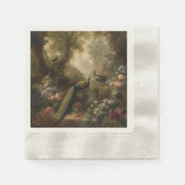 植物学：イギリスの庭で3本の孔雀 縁ありカクテルナプキン