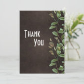 植物学。ブラウンフローラ緑かわいらし サンキューカード (スタンド正面)