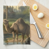 植物学：川の近くのジャングルで水仙 キッチンタオル (四つ折り)