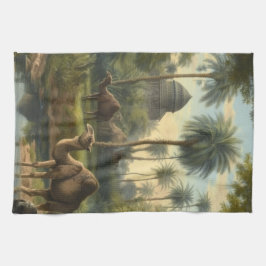 植物学：川の近くのジャングルで水仙 キッチンタオル