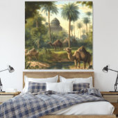 植物学：川の近くのジャングルで水仙 キャンバスプリント (インサイチュ (寝室))