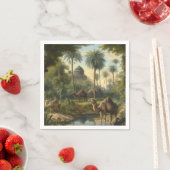 植物学：川の近くのジャングルで水仙 スタンダードカクテルナプキン (インサイチュ)