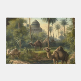 植物学：川の近くのジャングルで水仙 ドアマット