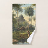 植物学：川の近くのジャングルで水仙 バスタオルセット (ハンドタオル)