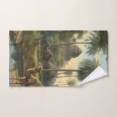 植物学：川の近くのジャングルで水仙 バスタオルセット (ハンドタオル)