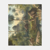 植物学：川の近くのジャングルで水仙 フリースブランケット (正面)