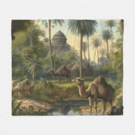 植物学：川の近くのジャングルで水仙 フリースブランケット