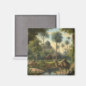 植物学：川の近くのジャングルで水仙 マグネット (正面/裏面)