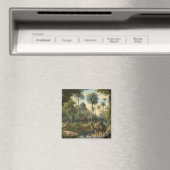 植物学：川の近くのジャングルで水仙 マグネット (インサイチュ (食洗機))