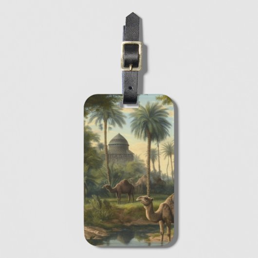 植物学：川の近くのジャングルで水仙 ラゲッジタグ (正面縦)