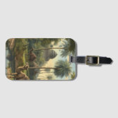 植物学：川の近くのジャングルで水仙 ラゲッジタグ (正面横)