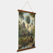 植物学：川の近くのジャングルで水仙 吊り下げ型タペストリー (傾斜あり)