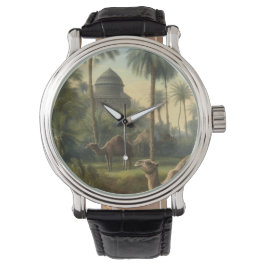 植物学：川の近くのジャングルで水仙 腕時計