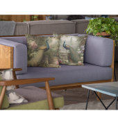 植物学：英国の庭の階段の孔雀 クッション