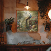 植物学：英国庭園の城の近くの孔雀 キャンバスプリント