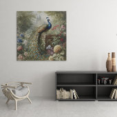 植物学：英国庭園の城の近くの孔雀 キャンバスプリント