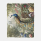 植物学：英国庭園の城の近くの孔雀 フリースブランケット (正面)
