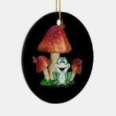 植物室Myc用コテージコアマッシュルームカエル セラミックオーナメント (右)