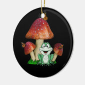 植物室Myc用コテージコアマッシュルームカエル セラミックオーナメント (左)