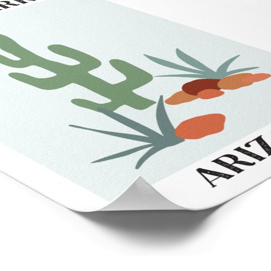 植物市場アリゾナグリーンデザートサグアーロサボス ポスター (角)