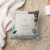 植物幾何学グリーンテラコッタ結婚ズ クッション (ブランケット)