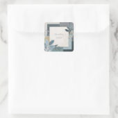 植物幾何学ブルーと金ゴールド結婚ズ スクエアシール (バッグ)