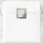 植物幾何学ブルーアース結婚トーン スクエアシール (バッグ)