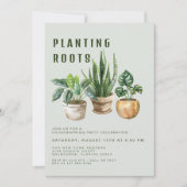 植物引っ越し祝いパーティーパーティの招待状 招待状 (正面)