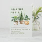 植物引っ越し祝いパーティーパーティの招待状 招待状 (スタンド正面)