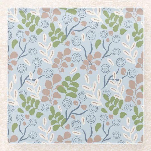 植物形オーガニック状 ガラスコースター (正面)