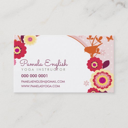 植物性お洒落フローラ自然紅葉 名刺 (正面)