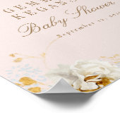 植物性お洒落赤ちゃんシャワー歓迎サイン ポスター (角)