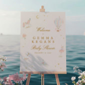 植物性お洒落赤ちゃんシャワー歓迎サイン ポスター