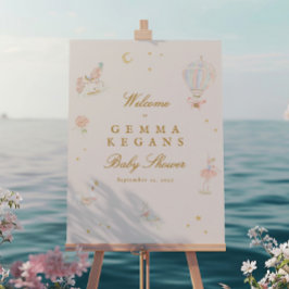 植物性お洒落赤ちゃんシャワー歓迎サイン ポスター