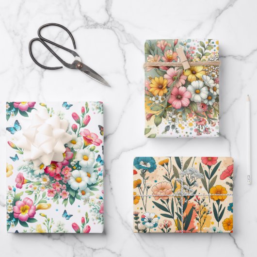 植物性お洒落開花3 ラッピングペーパーシート (正面)