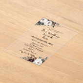 植物性かわいらし半透明結婚の アクリル招待状 (レイダウン)