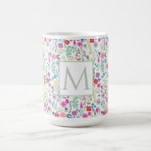 植物性かわいらし水彩花 コーヒーマグカップ (中央)