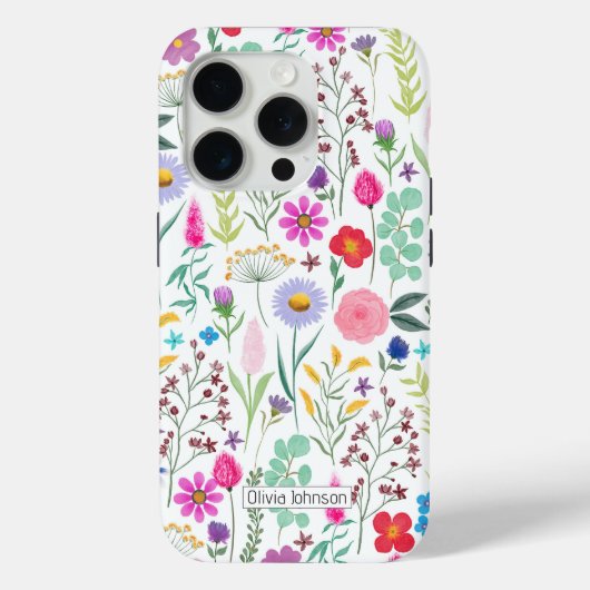 植物性かわいらし水彩花 Case-Mate iPhoneケース (裏面)