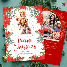 植物性くるみ割り花フォトメリークリスマス シーズンカード