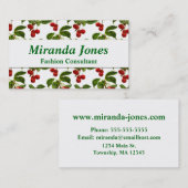 植物性さくらんぼプリント名刺 名刺 (正面/裏面)