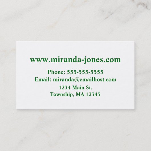 植物性さくらんぼプリント名刺 名刺 (裏面)