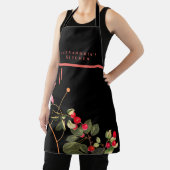 植物性さくらんぼ |名前をカスタムする+キッチン |黒 エプロン (インサイチュ)