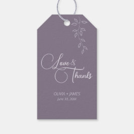植物性つる植物結婚式の引き出物ラベルヴィンテージバイオレット ギフトタグ