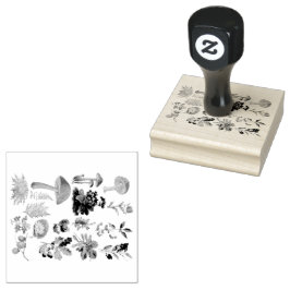 植物性とヴィンテージキノコ ラバースタンプ