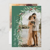 植物性のアーチ結婚休日の発表 サンキューカード (正面/裏面)