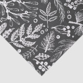 植物性のクリスマスリーフ松の実のパターン 薄葉紙 (詳細)