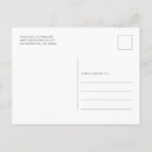 植物性のサボテン水色の結婚式の日付を保存 案内ポストカード (裏面)