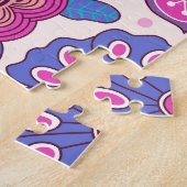 植物性のドードル花、シームレス、ヴィンテージテクスチャ。 ジグソーパズル (側面)