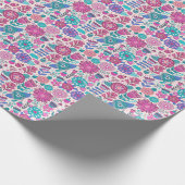 植物性のドードル花、シームレス、ヴィンテージテクスチャ。 ラッピングペーパー (角)