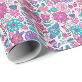 植物性のドードル花、シームレス、ヴィンテージテクスチャ。 ラッピングペーパー (ロールコーナー)